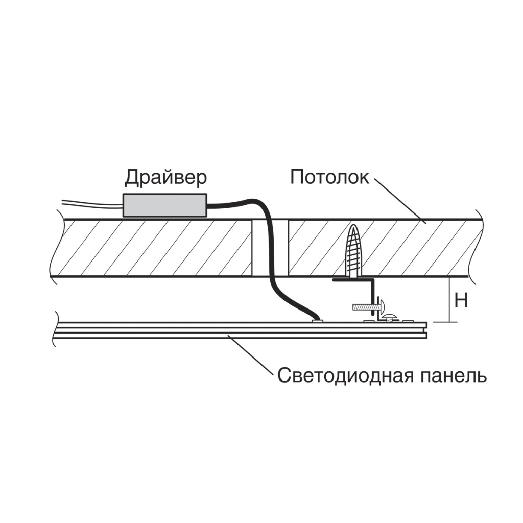 Подвес A03 для PPL-600  4*16mm (крепёж потолочный короткий) Jazzway